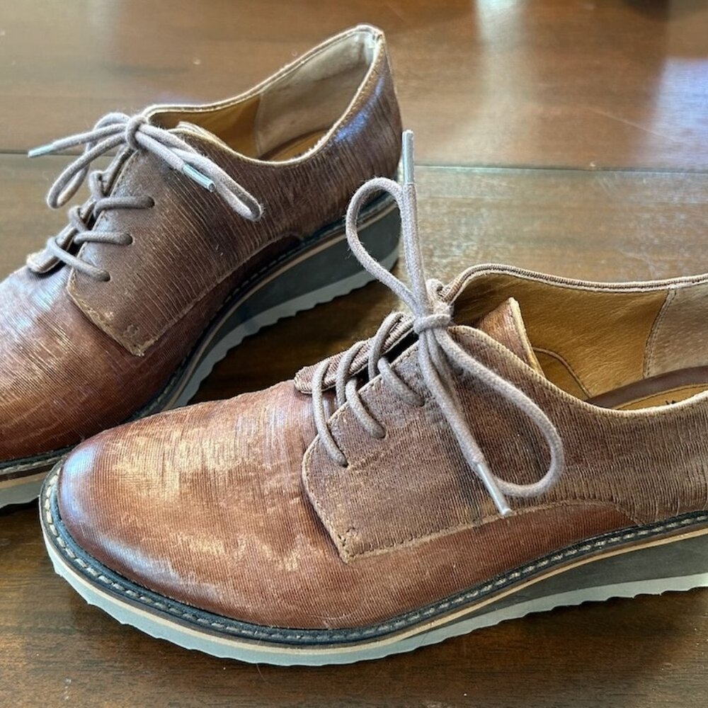 Sofft Salerno Wedge Oxford shoes - Whiskey Montana Cut Lines W9